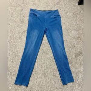 WOMEN WITH CONTROL Medium Blue Stretch Pull On Jeans